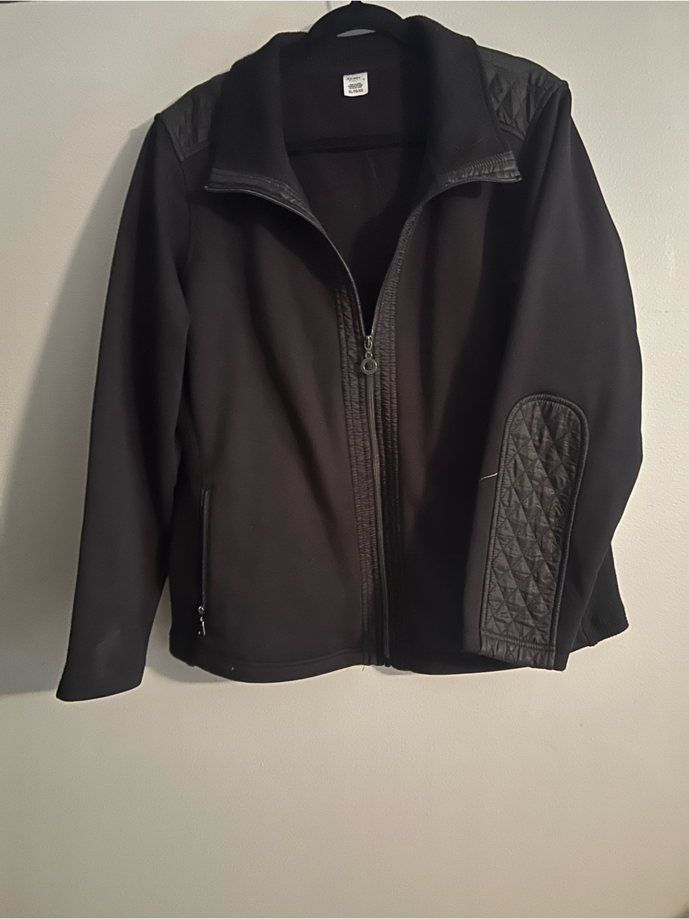 Jockey Black Quilted-Trim Full-Zip Utility Jacket